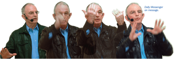 Dally Messenger speaking at the Probus Club of Arthur's Seat on the Mornington Peninsula.