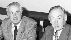 Gough Whitlam next to my friend Lionel Murphy